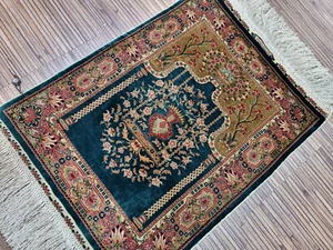 221273-Wunderschöner Original Türkischer Hereke,Reine Seide,13x13/cm²,Carpet,Rug - Bild 1 von 11