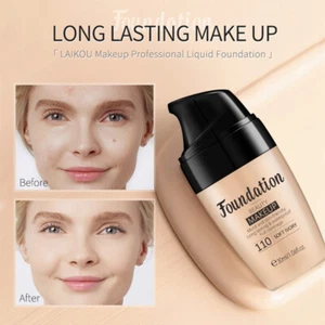 Waterproof Full Coverage Liquid Concealer Face Brightening Foundation Cream 30ml - Picture 1 of 13