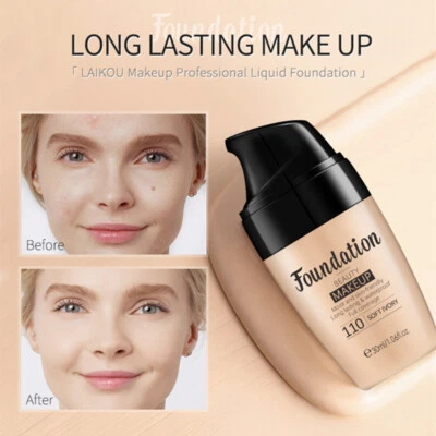 Waterproof Full Coverage Liquid Concealer Face Brightening Foundation Cream 30ml - Image 1 of 4