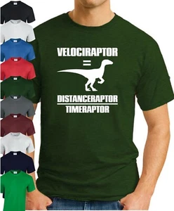 VELOCIRAPTOR = DISTANCERAPTOR / TIMERAPTOR T-SHIRT > Lustiges Geeky Nerdy Herren Oberteil - Bild 1 von 22