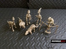 7x Dinosaur Skeleton Fossil Bone Triceratops T-Rex Raptor Jurassic 5" Figures