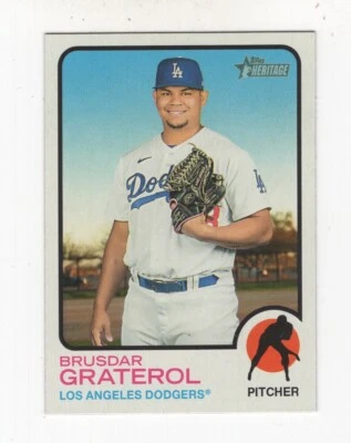 2022 TOPPS HERITAGE SP HIGH NUMBER BRUSDAR GRATEROL LOS ANGELES DODGERS #480 - Image 1 of 4