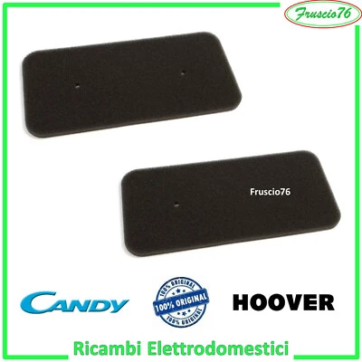2 Filtri in Spugna per Asciugatrice Candy Hoover Pompa Calore 40006731 Originale