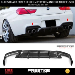 BMW 6 SERIES F12 F13 F06 M SPORT PERFORMANCE REAR GLOSS BLACK DIFFUSER LIP - Picture 1 of 2
