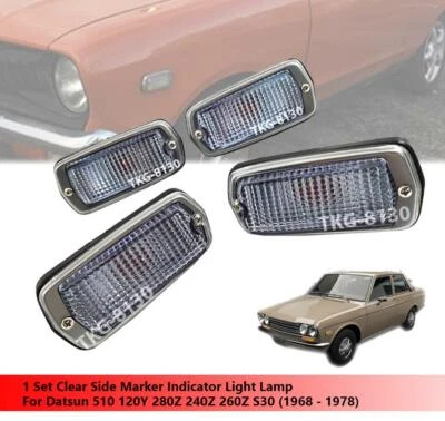 1 Set Clear Side Maker Light For Datsun 510 120Y 280Z 240Z 260Z 1968-1978 - Image 1 of 4