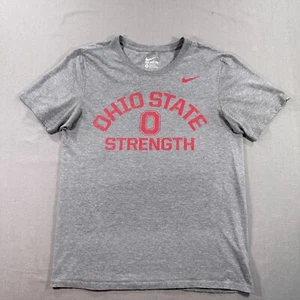 Nike Ohio State Buckeyes Strength T Shirt Mens Medium Gray Tee Gym Lifting - Picture 1 of 7