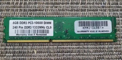 8GB DDR3 1333MHz PC3-10600 240 pin DESKTOP Memory Non ECC 1333 Low Density RAM - Image 1 of 3