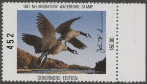 1987 New Hampshire Duck Stamp Governor's Edition Mint NH - Picture 1 of 1