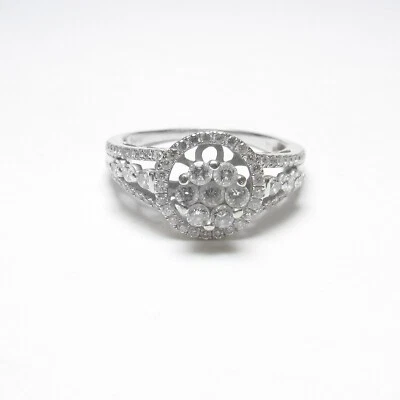 KC DESIGNS Estate 14K White Gold 74 Brilliant Cut Diamond Cluster Ring 0.75 Cts - Image 1 of 4