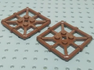 Lego Plate with Handle Frame Bar Square [30094] Brown Reddish x2 - Imagen 1 de 3