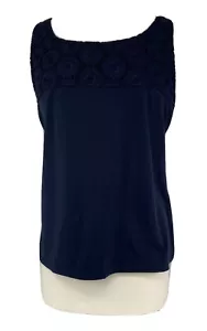 Liz Wear By Liz Claiborne Damen Gr. XL Baumwolle Ösen Marineblau Tank - Bild 1 von 7