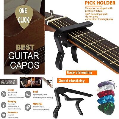 Black Universal Guitar Capo Quick Release Clamp For Acoustic Electric Guitars Uk • 4.95£
