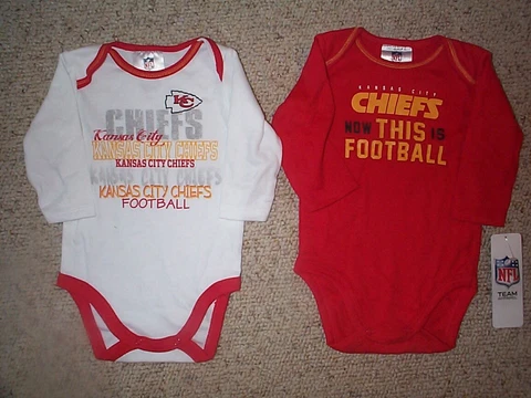 (2) Kansas City KC Chiefs nfl INFANT BABY NEWBORN Jersey Shirt 3-6M 3-6 Months Cover