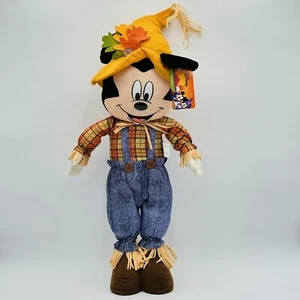 Disney Mickey Mouse Scarecrow Autumn Fall 25" Plush Door Greeter VINTAGE NEW - Picture 1 of 13