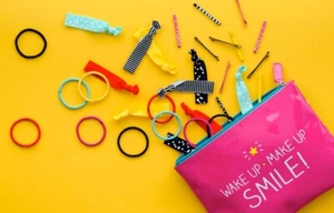 "Totalmente Nuevo Pink Happy Jackson ""Despierta-Maquillaje, Sonríe!"  Bolsa/maquillaje/bolsa de cosas - Imagen 1 de 2
