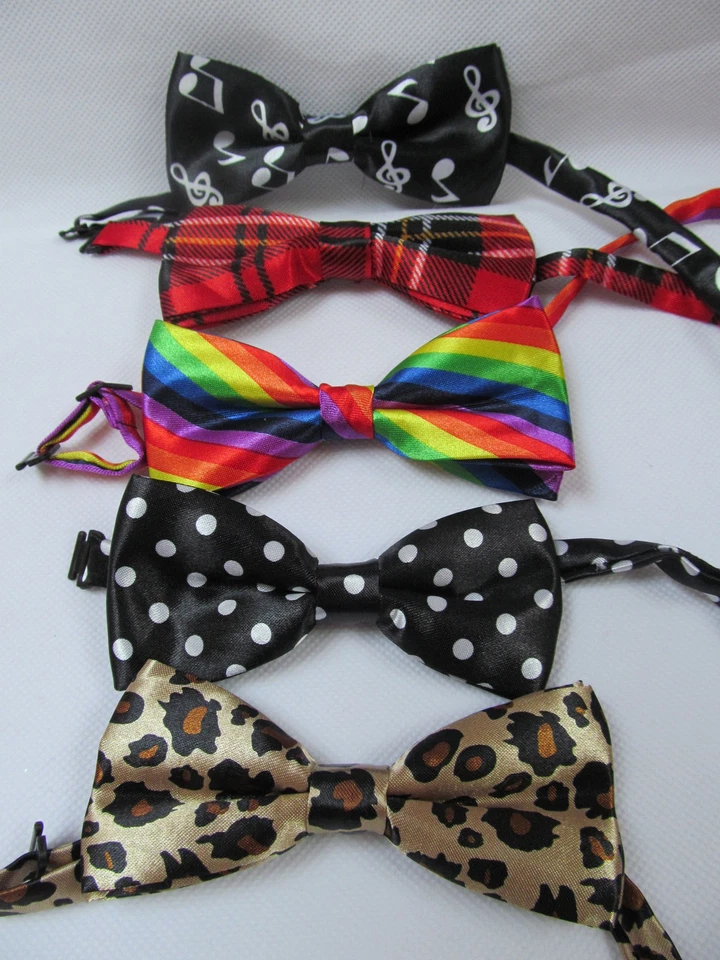 LADIES/KIDS NOVELTY FASHION WEDDING FANCY DRESS BOW NECK TIE:TARTAN SPOTS ANIMAL - Image 1 of 1