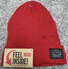 Levi’s Red Beanie Mens Fleece Lined Warmth One Size Small Size