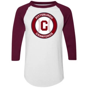 Pittsburgh Crawfords Raglan Shirt Colorblock A1 Negro Leagues Baseball - Picture 1 of 5