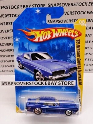 2009 HOT WHEELS BLUE '69 MERCURY COUGAR ELIMINATOR, HW #08 TARGET SNOWFLAKE CARD - Image 1 of 4