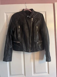 Superdry Women’s Real Leather Jacket Size 14 - Picture 1 of 17
