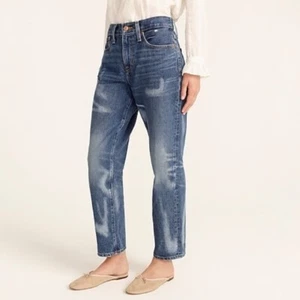 Jean J Crew Slouchy Boyfriend lavado en granero 100 % algodón con angustia talla 27 - Imagen 1 de 5