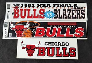 Vintage Chicago Bulls Bumper Sticker Lot (3)