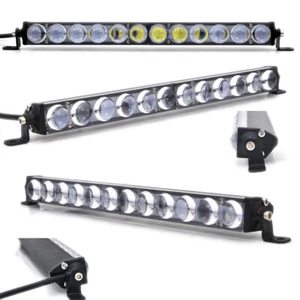 4D Lens Single Row Slim Off-road LED Work Light Bar for ATV SUV 4X4 Car Truck - Picture 1 of 43