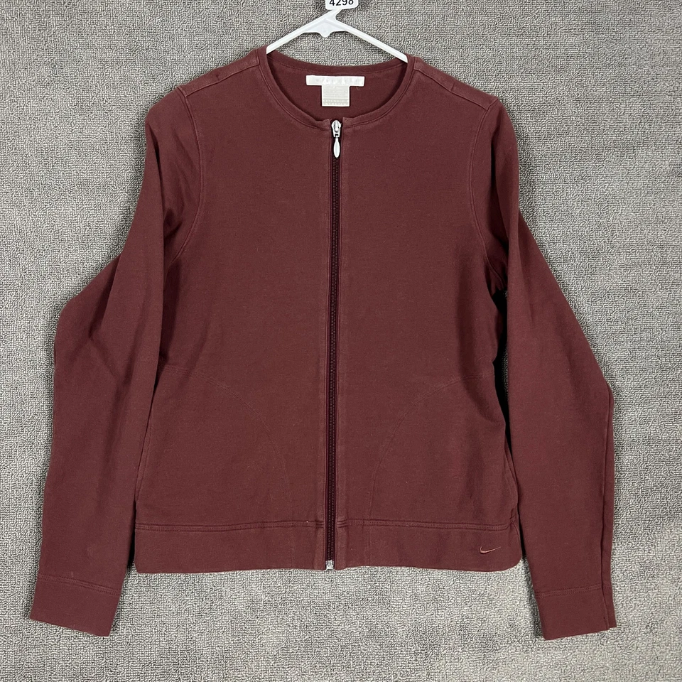 Nike Golf Sweater Womens Medium 8 10 Round Neck Long Sleeve Solid Red Pockets - Image 1 of 4