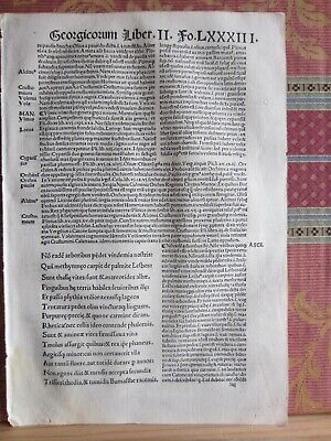 1507-post-incunable Sheet.eneida, Bucolic GeÓrgicas.publio Virgilio.original-83 • 9.54£