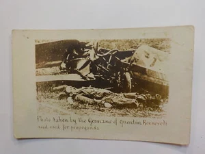 WW1 Photo Postcard Dead Quentin Roosevelt German WW I War Post Card RPPC VTG WW1 - Picture 1 of 2