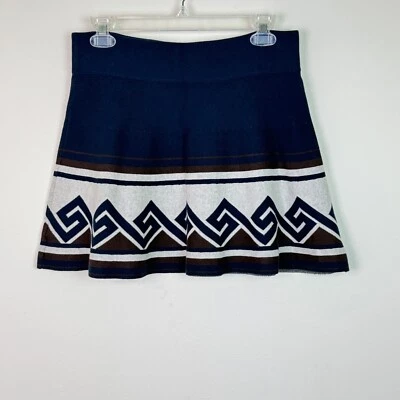 Minifalda para mujer Aritzia Talula Vanderbilt azul tejida estampado geométrico mediana Foto 1 de 4
