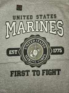 U.S. Marine Corps First to Fight GRAY Adult T-shirt - Picture 1 of 1