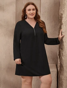 City Chic Dress AUS M/18 US14 Mini Black Semi-Sheer Party Event Cocktail LBD - Picture 1 of 6