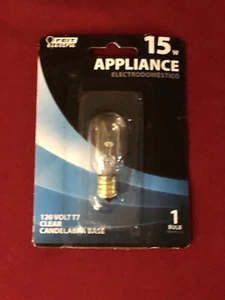 Feit Electric BP15T7 Appliance 15W T7 120V Candelabra Base Clear Light Bulb - Picture 1 of 2