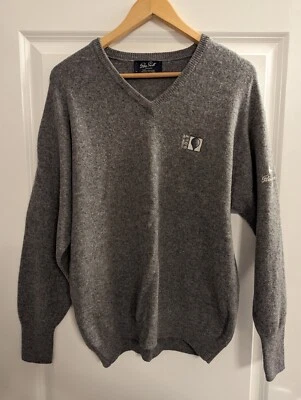 PETER SCOTT Scotland Herren House Of Golf - Größe M Pullover Grau 100% Lammwolle - Bild 1 von 4