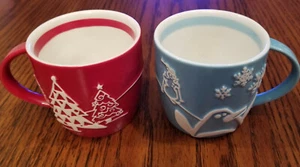 Starbucks Coffee Co. 8oz Penguin Holiday 2007 rot, blau oder beide Weihnachtstasse - Bild 1 von 29