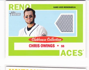 TARJETA DE RECUERDOS USADA CHRIS OWINGS ACES 2013 TOPPS HERITAGE LIGAS MENORES JUEGO - Imagen 1 de 1