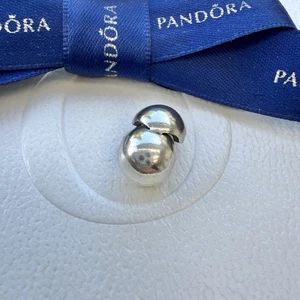 Auténtico Pandora Plata Redondo Esfera Lisa Liso Orbe Clip Dije #791000 - Imagen 1 de 4