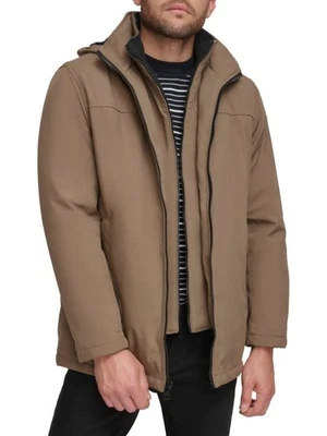 NWT Calvin Klein Mens Faux Fur Lined Bib Jacket Infinite Stretch In Size Medium  - Image 1 of 4