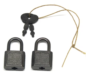 Dark Tone Small Padlocks Pair of 2 with Keys Textured Jewelry Box Luggage Lock - Picture 1 of 3
