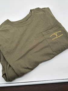 Yellowstone Dutton Ranch Long Sleeve T Shirt Mens 2XL Green Pocket Cotton Blend - Picture 1 of 9