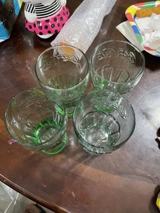 Cola Gläser Vintage 4er Set 16oz Grün Gerippt 6"" - Bild 1 von 2