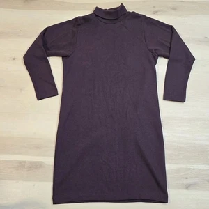 Weekenders LongSleeve Turtle Neck Dress Plum Canada Made Women Large - Picture 1 of 12