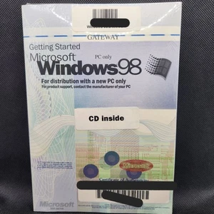 MICROSOFT WINDOWS 98 FULL VERSION Booklet Install Disc Product Key Gateway 2000 - Picture 1 of 2