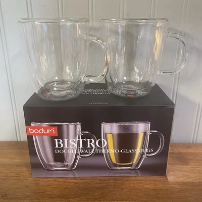 NUEVO Juego de tazas de vidrio térmico de doble pared Bodum Bistro Foto 1 de 2