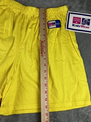 Pantalones Cortos Vintage Y2K Hanes Her Way Niñas Talla 12/14 Amarillo Cintura Elástica Foto 1 de 4