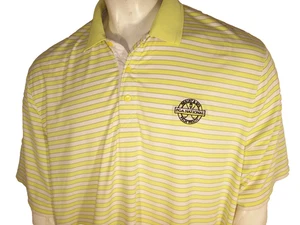 Cutter & Buck XXL gelb gestreift Poly/Elasthan Golf Shirt PGA National Logo - Bild 1 von 6