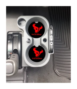 SCHWARZ UND ROT HOUSTON TEXANS MASSGESCHNEIDERT GUMMI AUTO UNTERSETZER SET (2) NFL - Bild 1 von 1