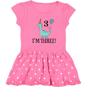 Inktastic 3rd Birthday 3 Year Old Dinosaur Party Toddler Dress Three Im Dino Hws - Picture 1 of 7