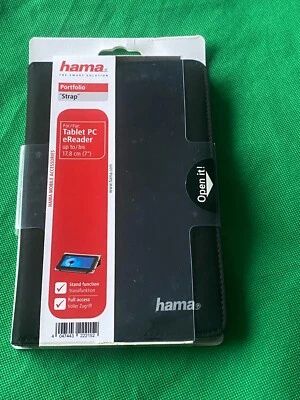 Hama eReader 7" Portfolio BLACK Bag Protective Case standing Tablet PC Tab - Image 1 of 4